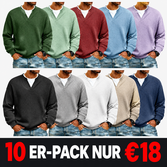 Layered Comfort Waffle Tee – Strukturiertes Herren-Shirt
