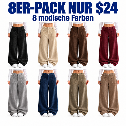 Sofía – Damen Cordhose High-Waist mit weitem Bein