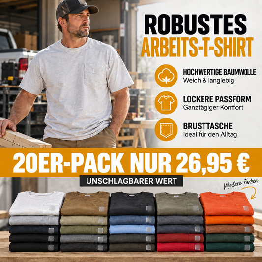 Herren-T-Shirt aus schwerer Baumwolle mit Brusttasche – Lockere Passform für Alltag und Freizeit