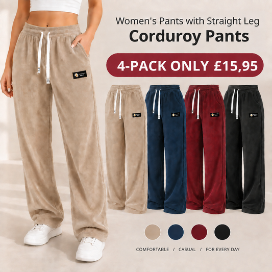 Bestseller🏆Women's Solid Straight Leg Corduroy Bottoms